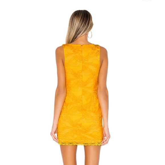 Revolve Yellow Lace Mini Cocktail Dress - Picture 3 of 3